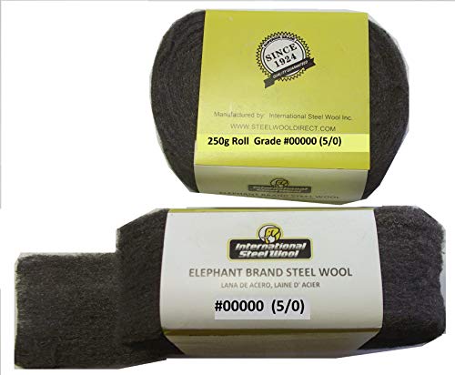 Elephant Brand #00000 Steel Wool, Professional Grade: 250g Project Roll - Steel  Wool